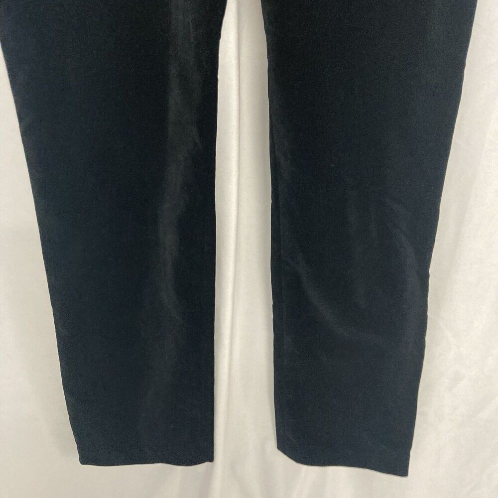 J. PETERMAN black velvet flat front mid rise straight leg pants 10 - Picture 3 of 9